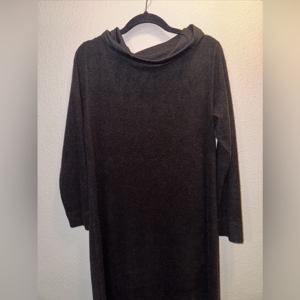 Natori Cocoon Turtleneck Lounger Black Dress Women Medium